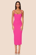 Nookie Tucked Tease Midi Dress - Neon Pink