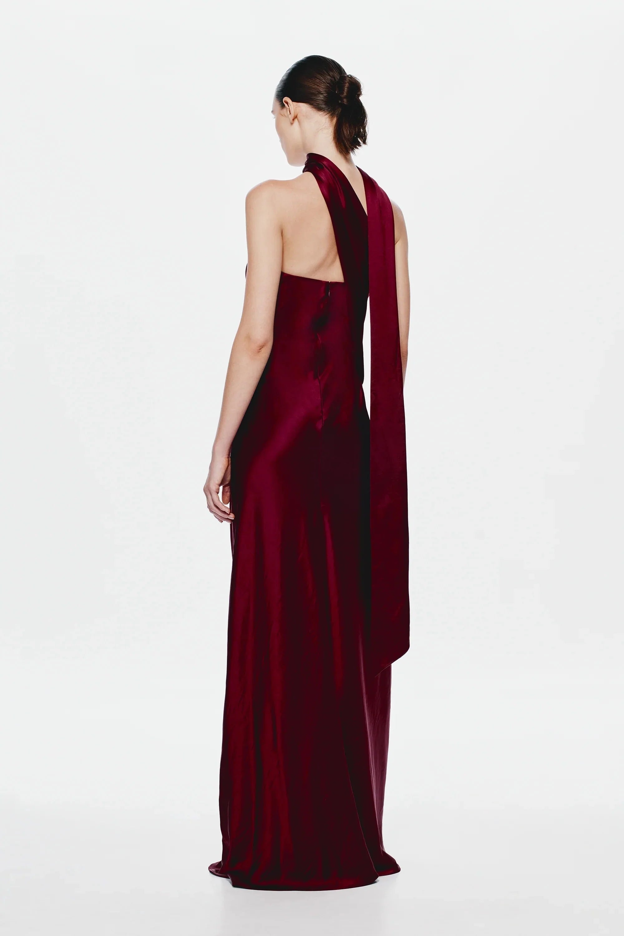 Misha Lilia Satin Gown - Port