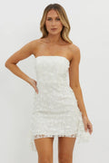 Lacynda Strapless Embellished Mini Dress White