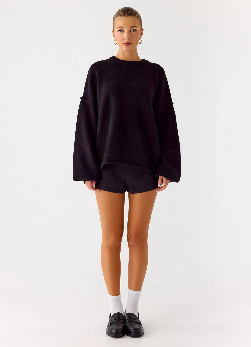 Jack Oversized Knit Sweater - Black