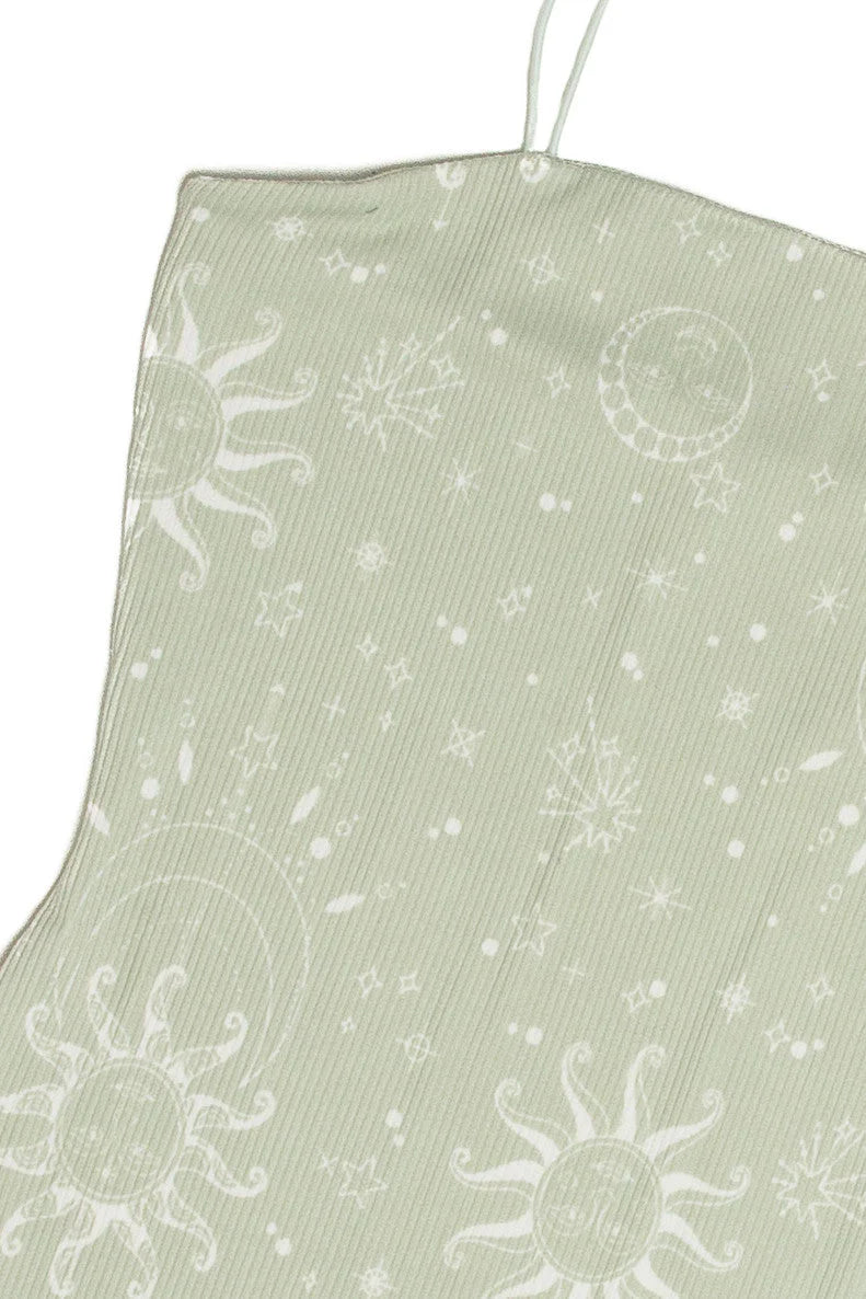 Sage Green Celestial Mini Dress