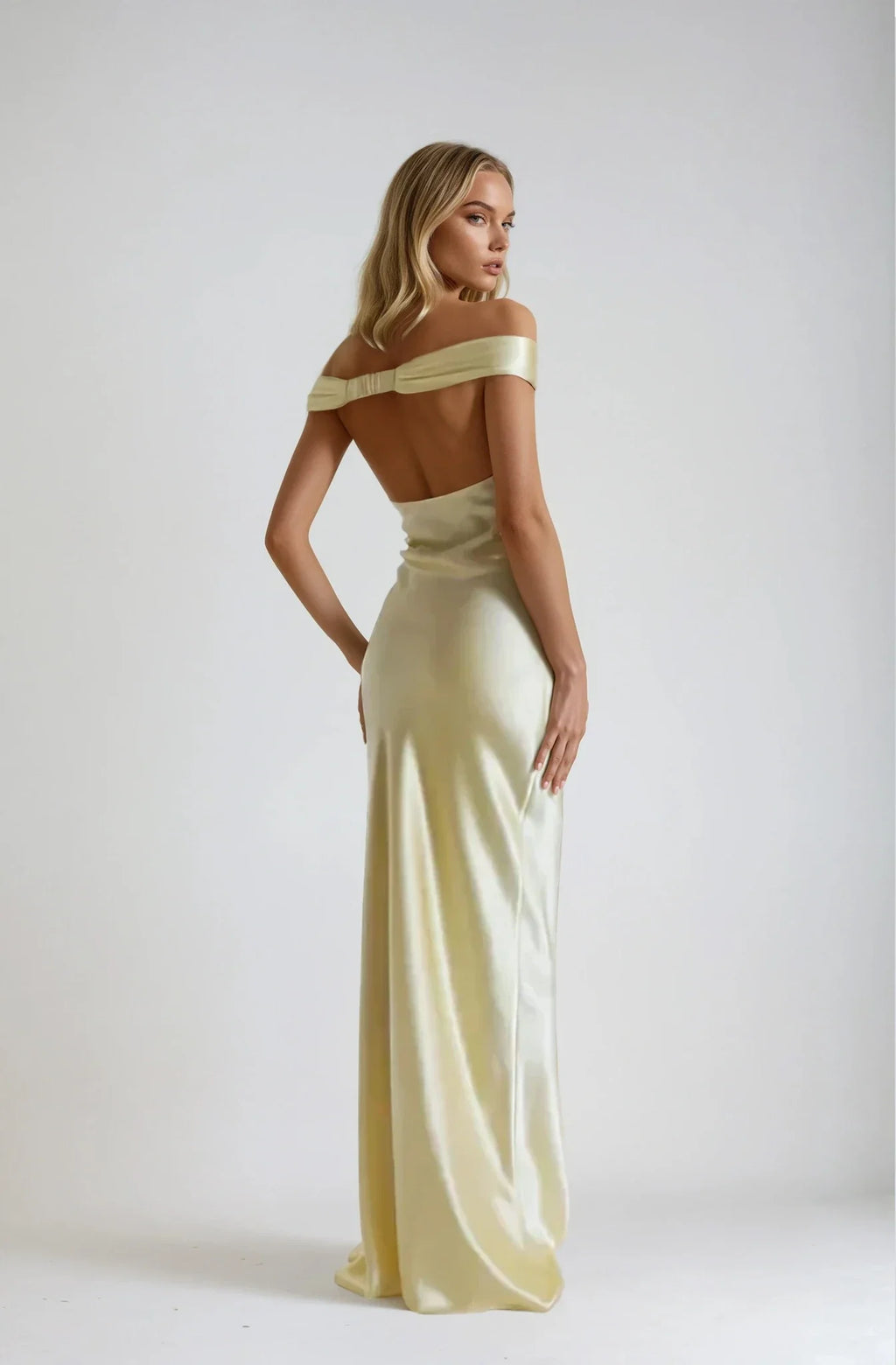 Soraya – Open Back Satin Maxi Dress