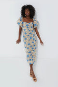 Beige Mosaic Bloom Tessa Dress