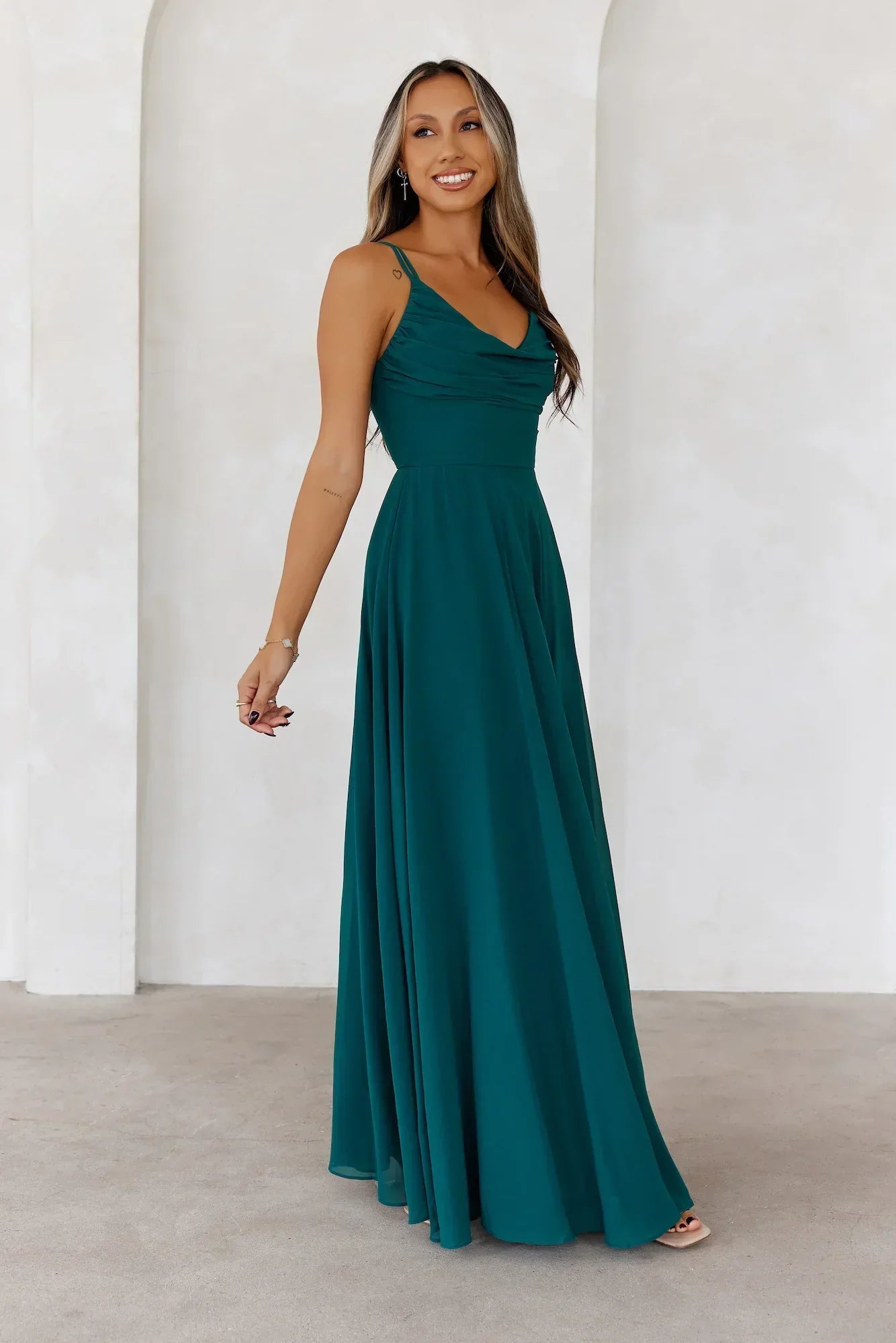 Frosted Bloom Maxi Dress