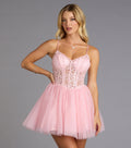 Liza Corset Tulle Skater Dress