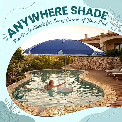 Floating Pool Umbrella with Bar and Base, Portable Pool Bar Table Umbrellas with Cup Holder & Phone Stand, Floating Poolside Shade, Included Easy Carry Bag, for Inside of Pool, Swimming Area, Lake House, Beach, Summervibes, DealsForYouDays