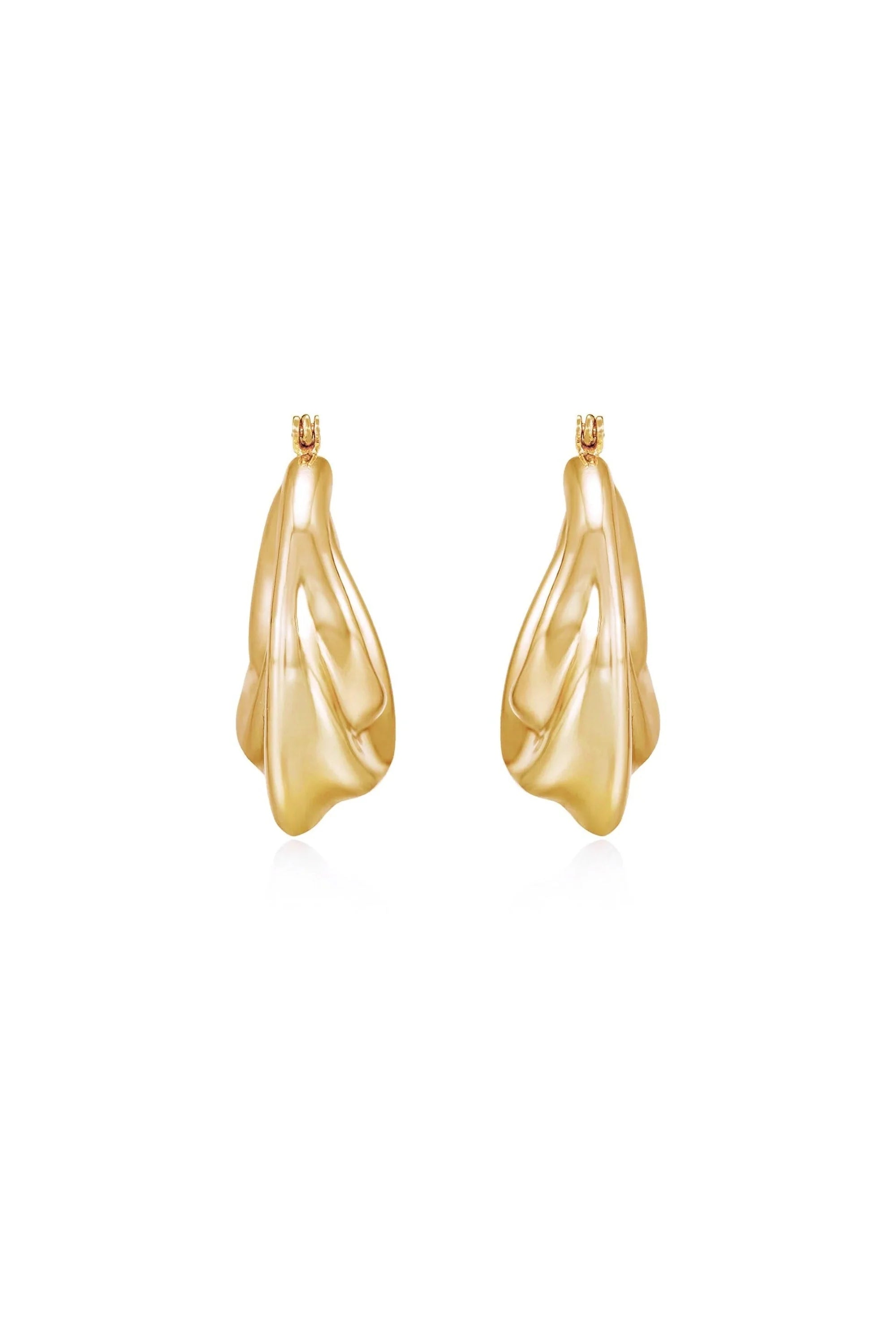 Crescent Swirl Hoop Earrings