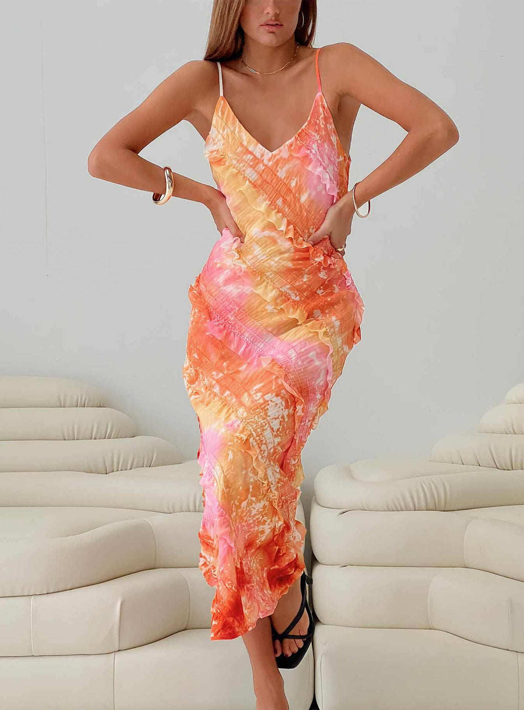 Lars Maxi Dress Orange Multi