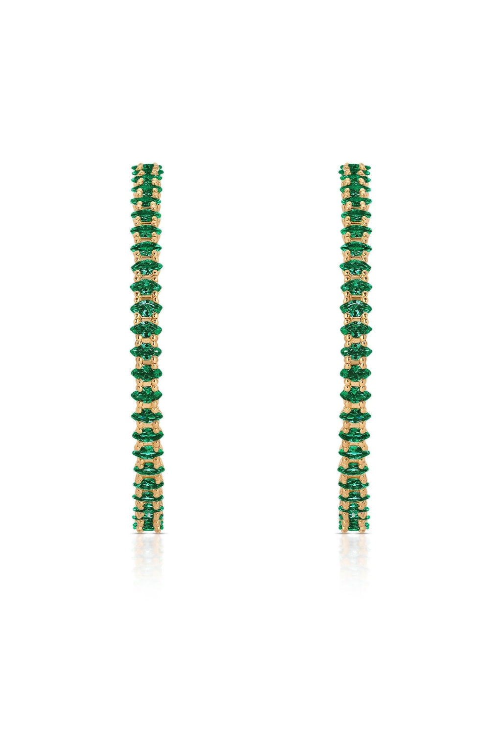Emerald Marquise Hoop Earrings
