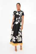 Winter Jasmine Swing Dress with Feathers