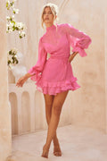 Look Into The Sun Mini Dress - Hot Pink