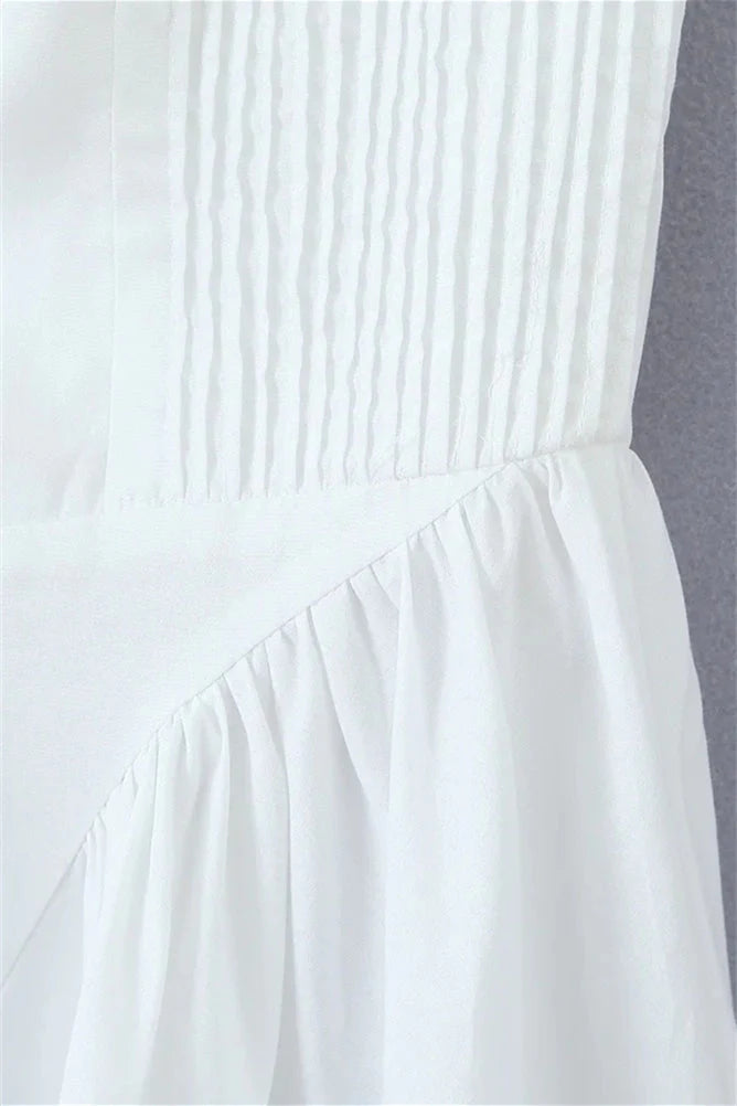Halter White Tie Front Summer Dress
