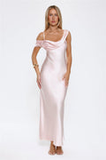 Glamorous Nights Satin Maxi Dress Pink
