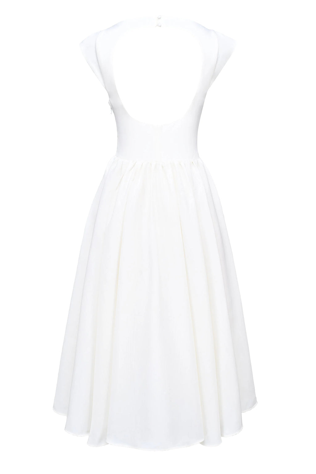 ivory moire satin midi dress