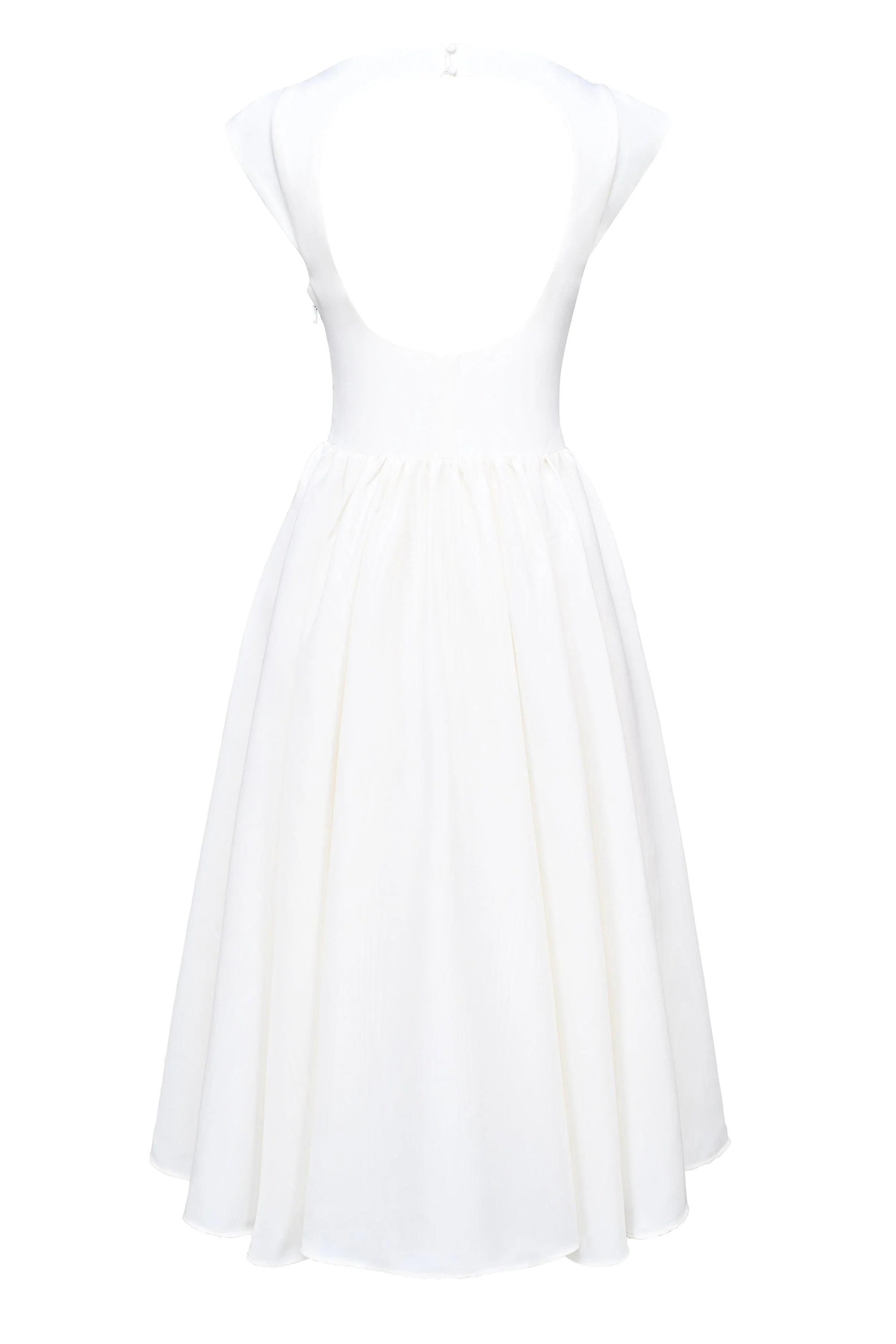 ivory moire satin midi dress