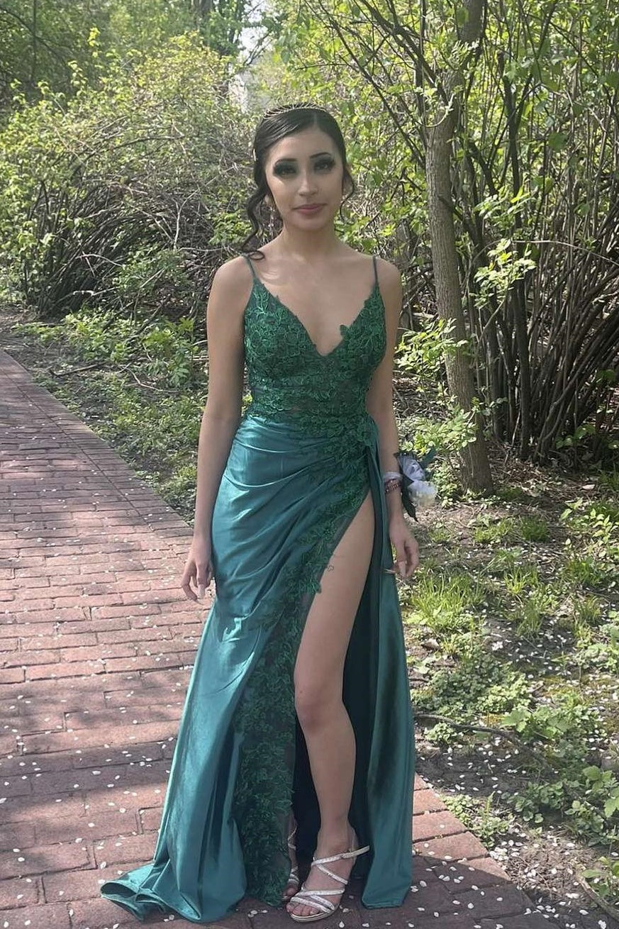 Wine Red Appliques Mermaid Long Formal Dress