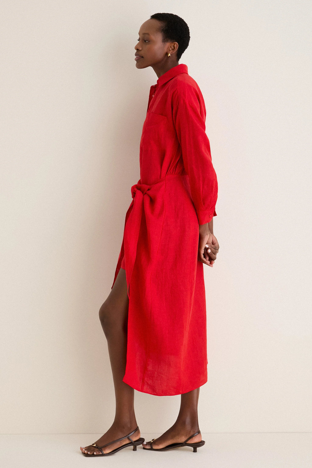Racing Red Alessandra Sarong Shirt Dress