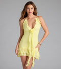 Talkin' Flirty Halter Floral Bodycon Mini Dress