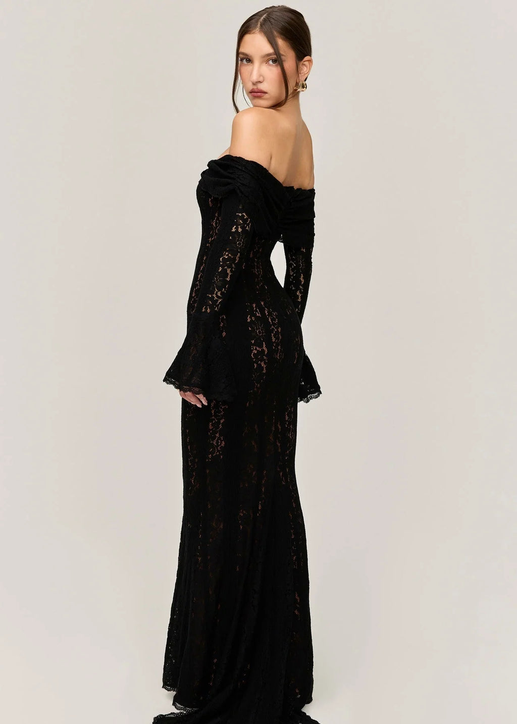 Livette - Vintage Off Shoulder Maxi Dress