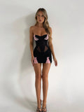 Meredith Strapless Mini Dress Black