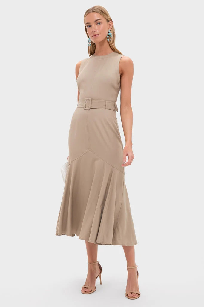 Khaki Autumn Midi Dress