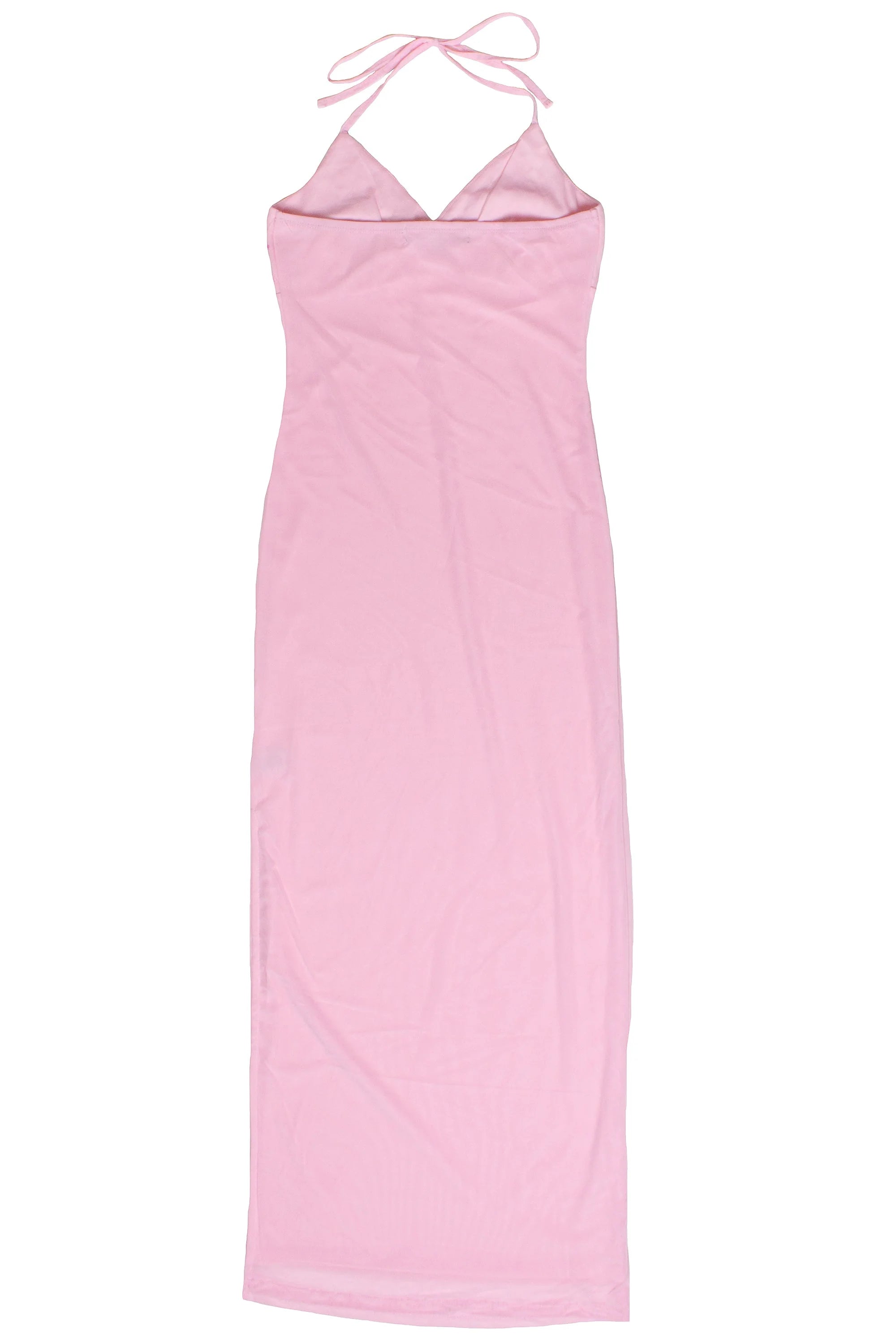 Sequin Beaded Halter Maxi Dress