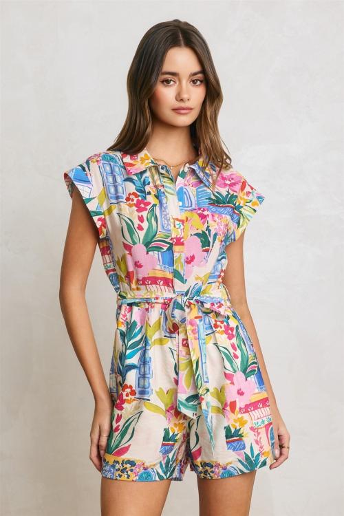 Vittoria Summer Print Romper