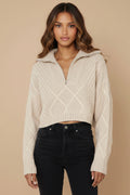 Jax Crop Jumper - Beige