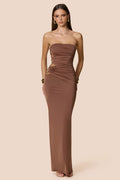 Nookie Portia Bandeau Maxi Dress - Coffee