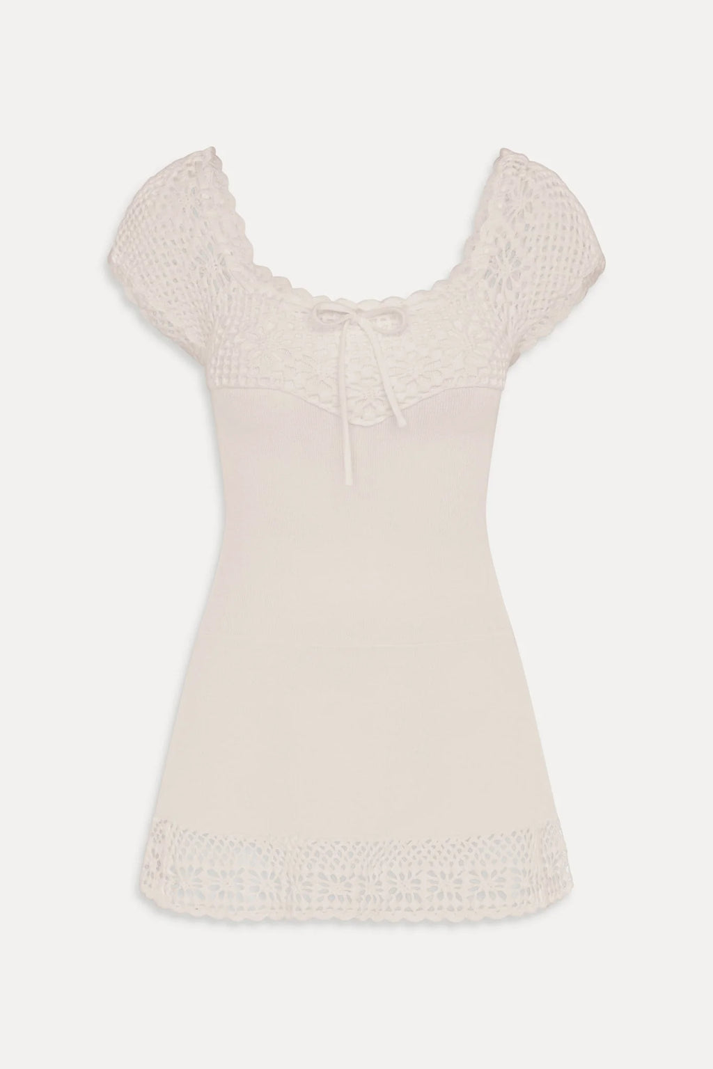 Lover Crochet Knit Mini Dress - White
