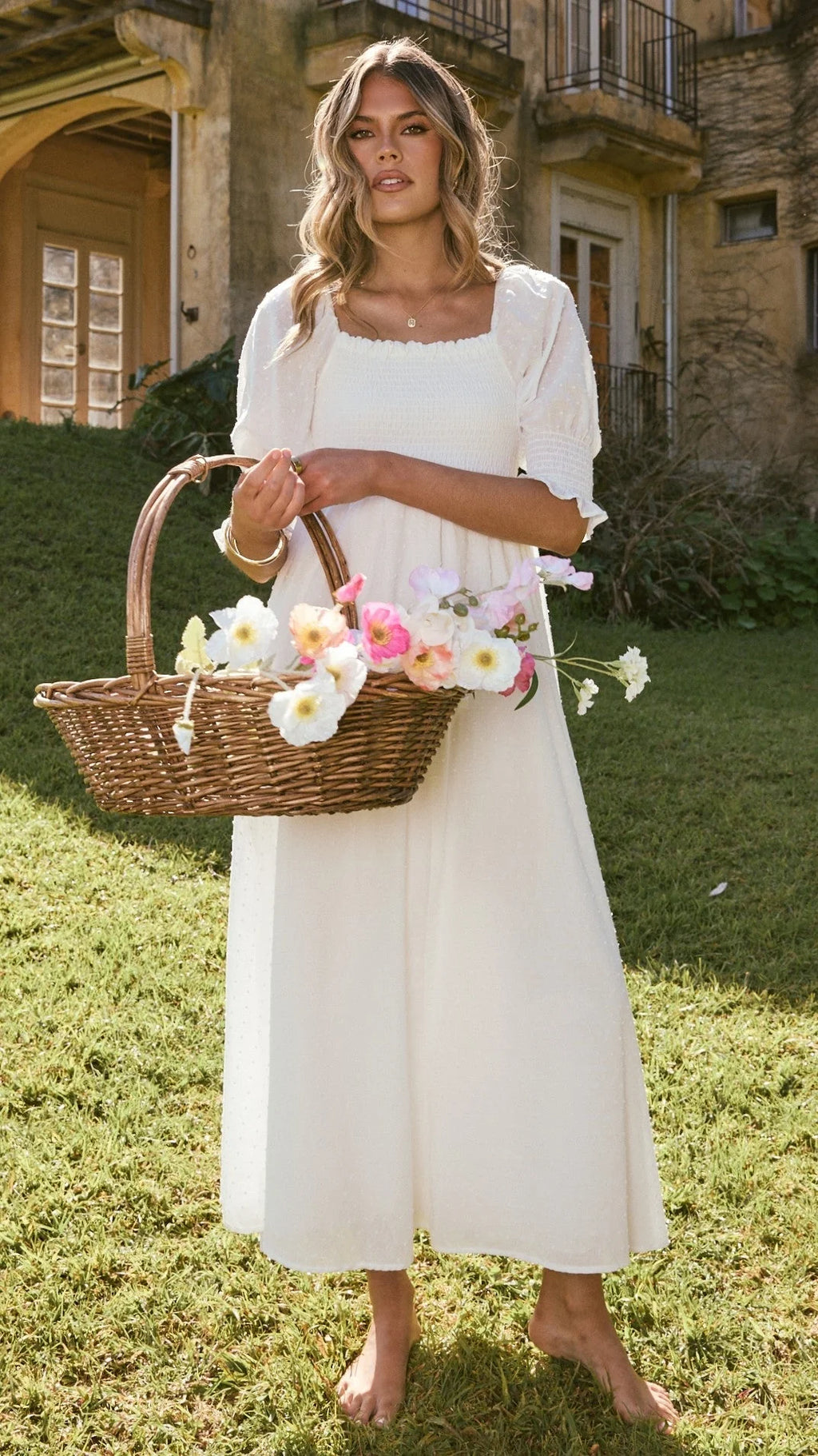Cierra Midi Dress - White
