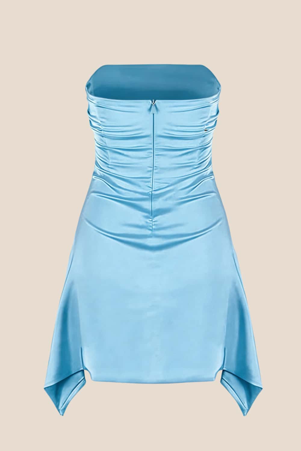 Strapless Yellow Ruched Short Dress