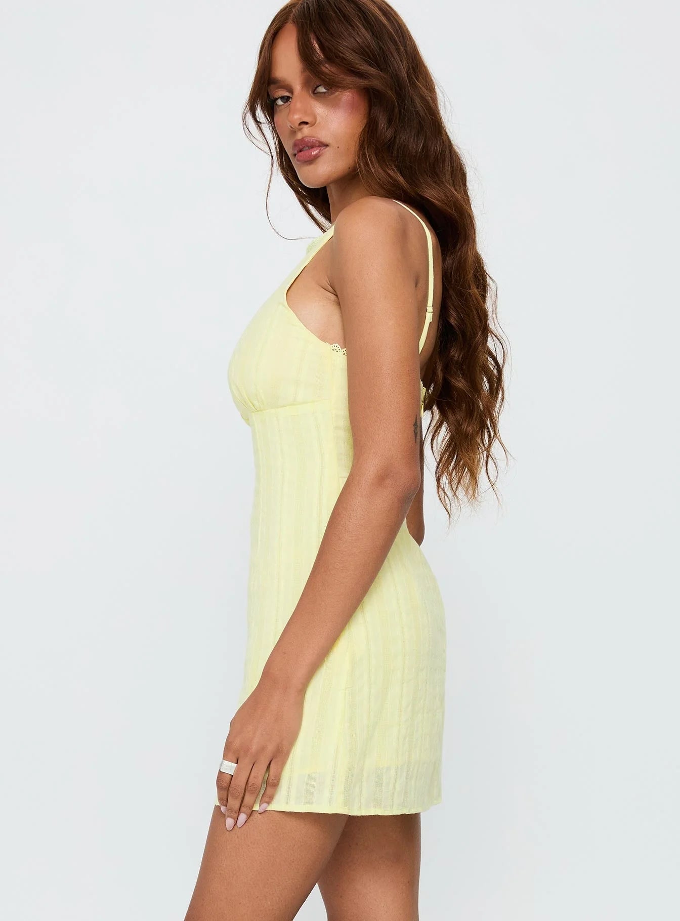 I Know Places Mini Dress Lemon