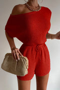 Miami Knit Romper - Red