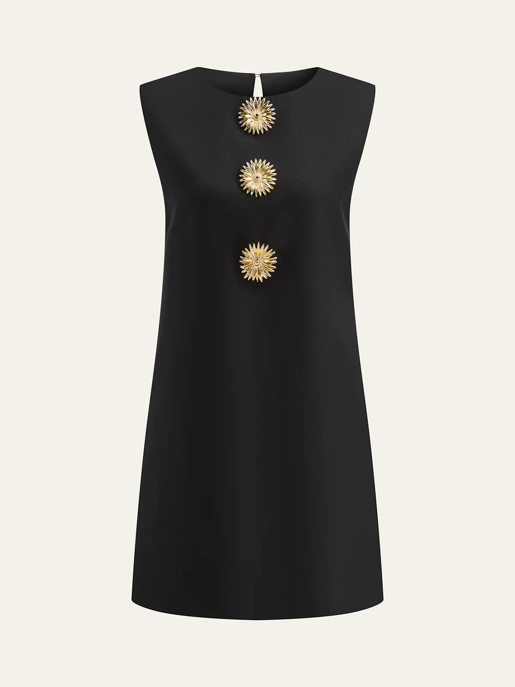 Metal Decor Sleeveless Mini Dress