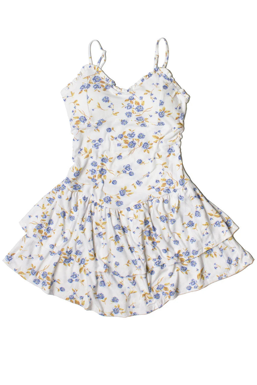 Drop Waist Patterned Mini Dress