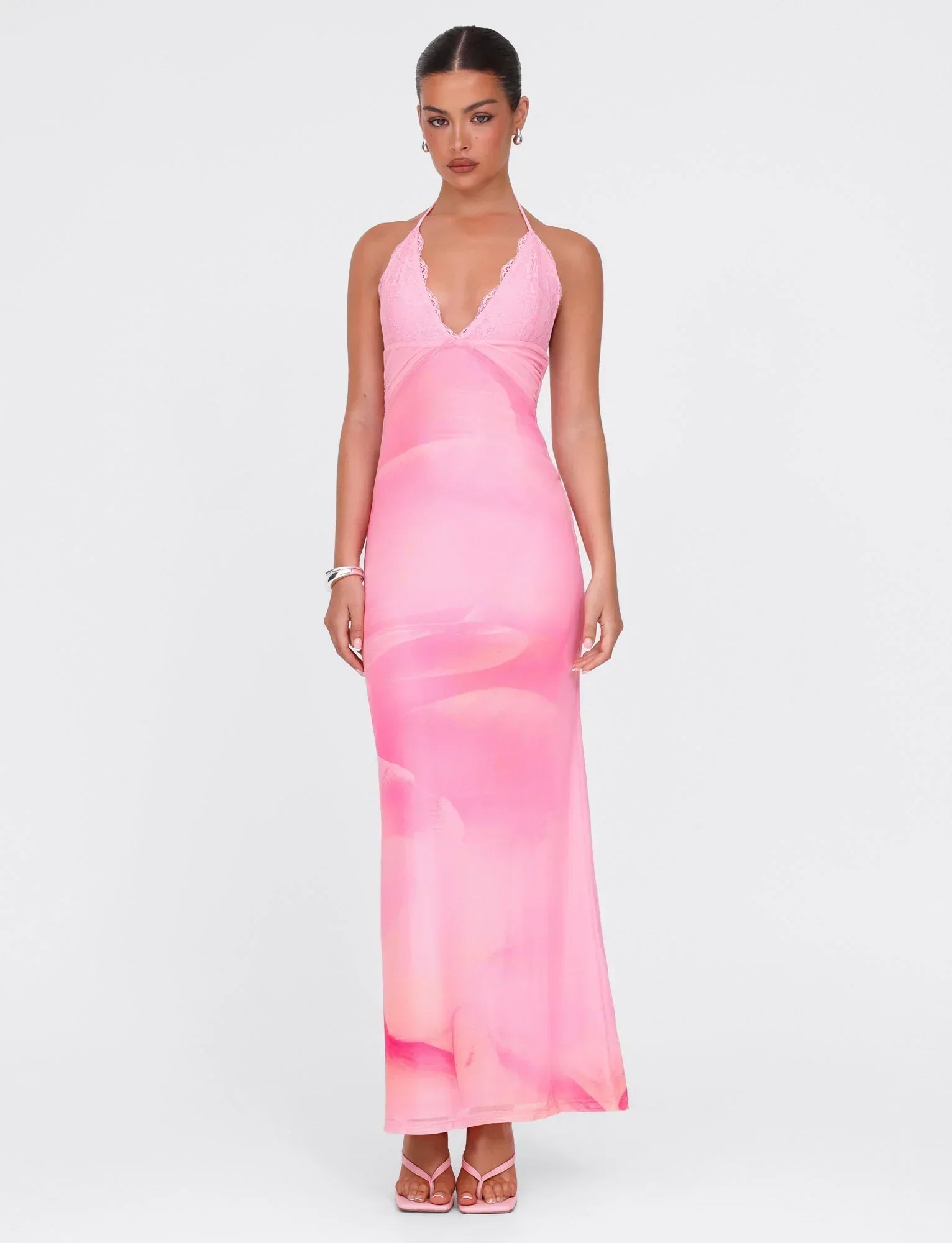 DENAE MAXI DRESS - PINK : FLORAL : PINK BLOSSOM