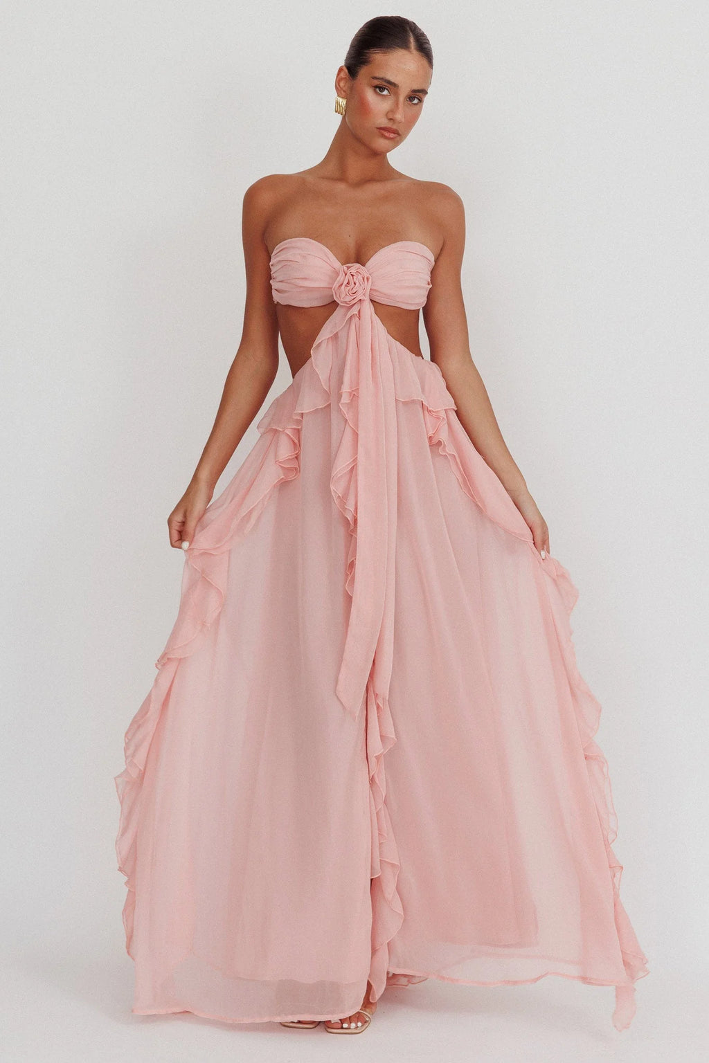 Livette - Cut-Out Ruffle Maxi Dress