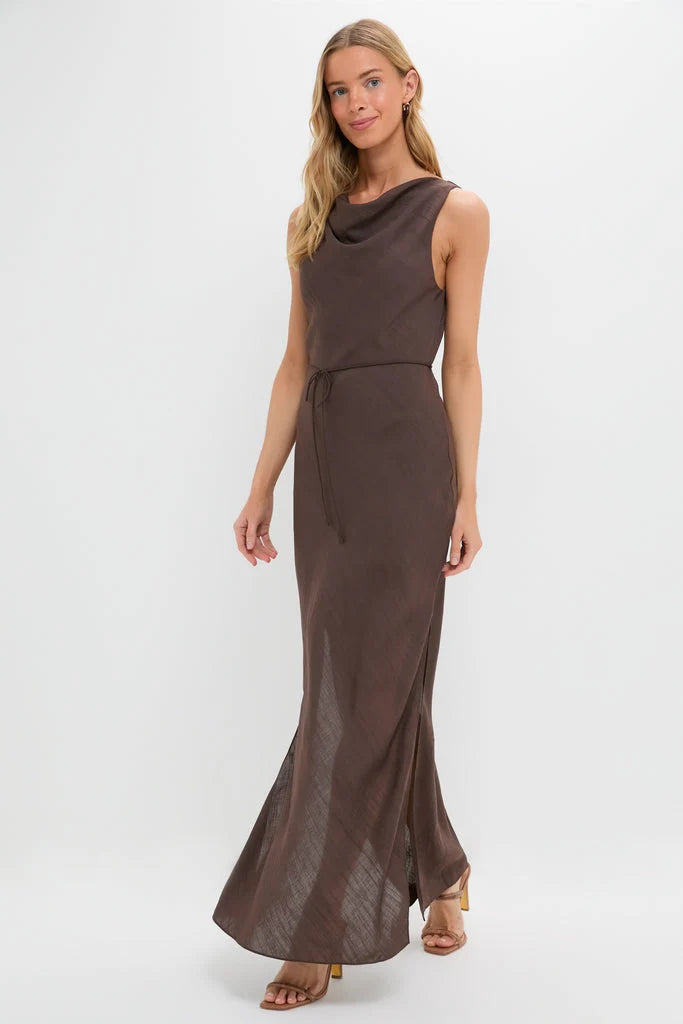 Chocolate Serine Maxi Dress