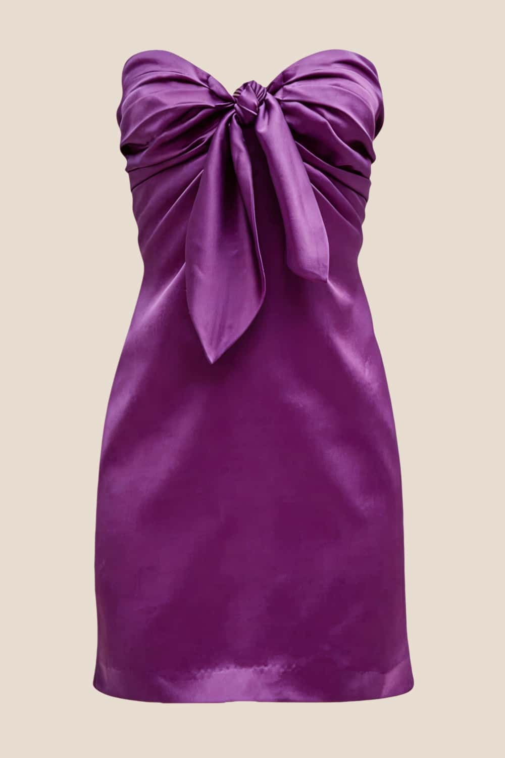 Strapless Orange Tie Front Short Dress