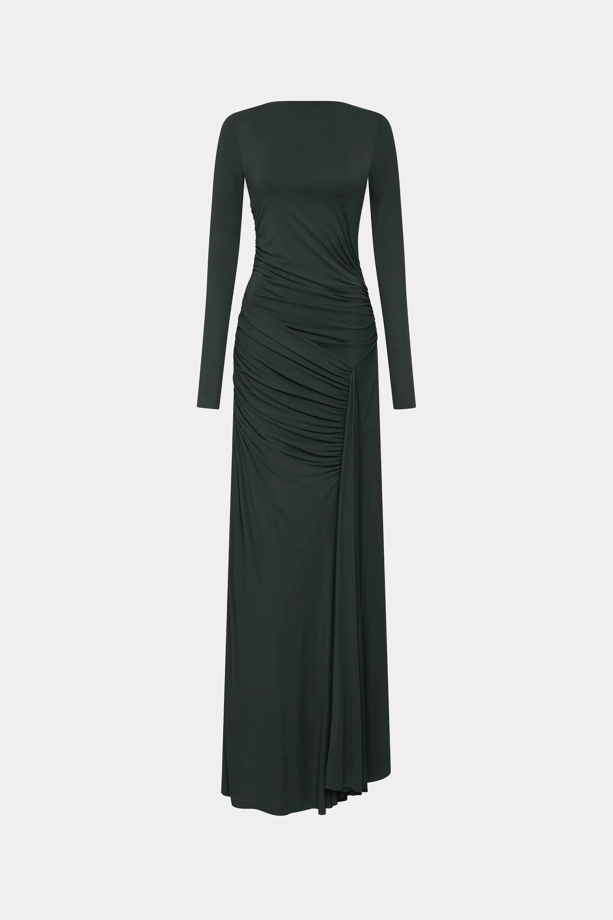 Misha Glacier Cupro Long Sleeve Maxi Dress - Black