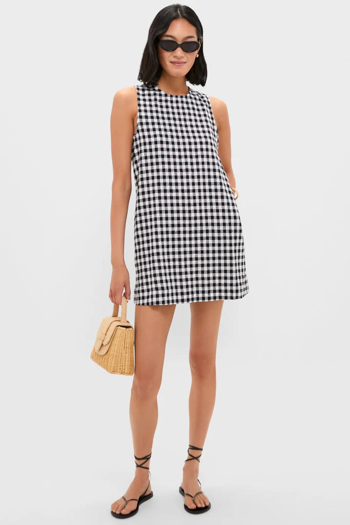 Black and White Gingham Mini Dress