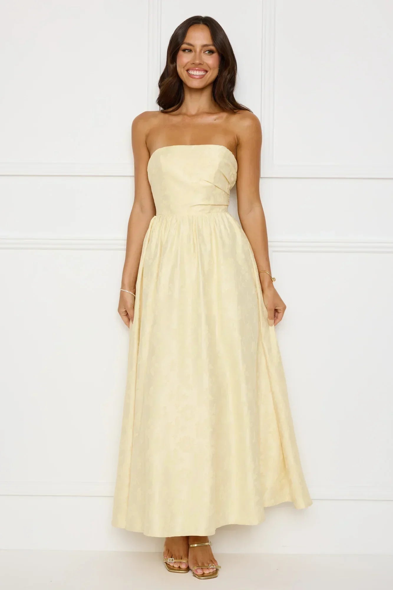 Dancing In Magic Strapless Maxi Dress