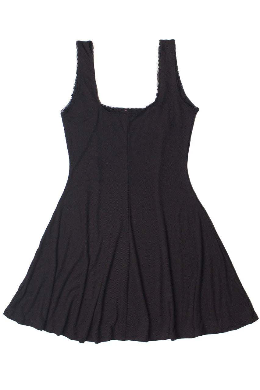 Ribbed Rose Bud Skater Dress