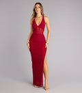 Kristy Mesh Corset Lace-Up Slit Formal Dress