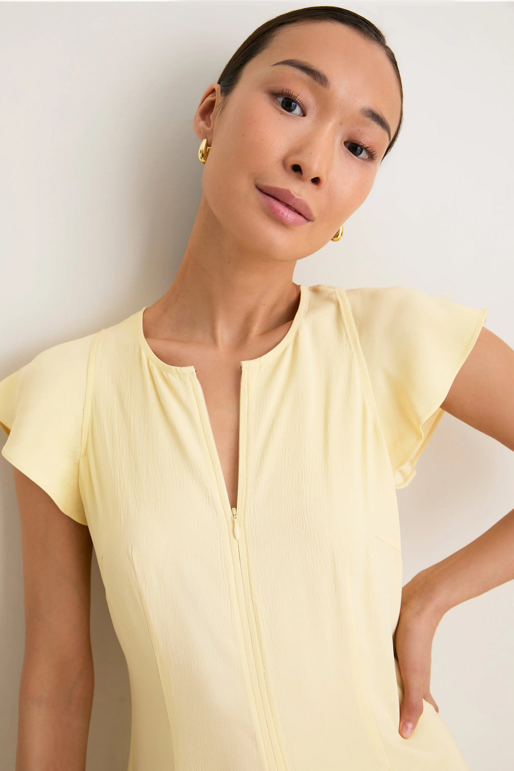 Double Cream Gisa Zip Dress