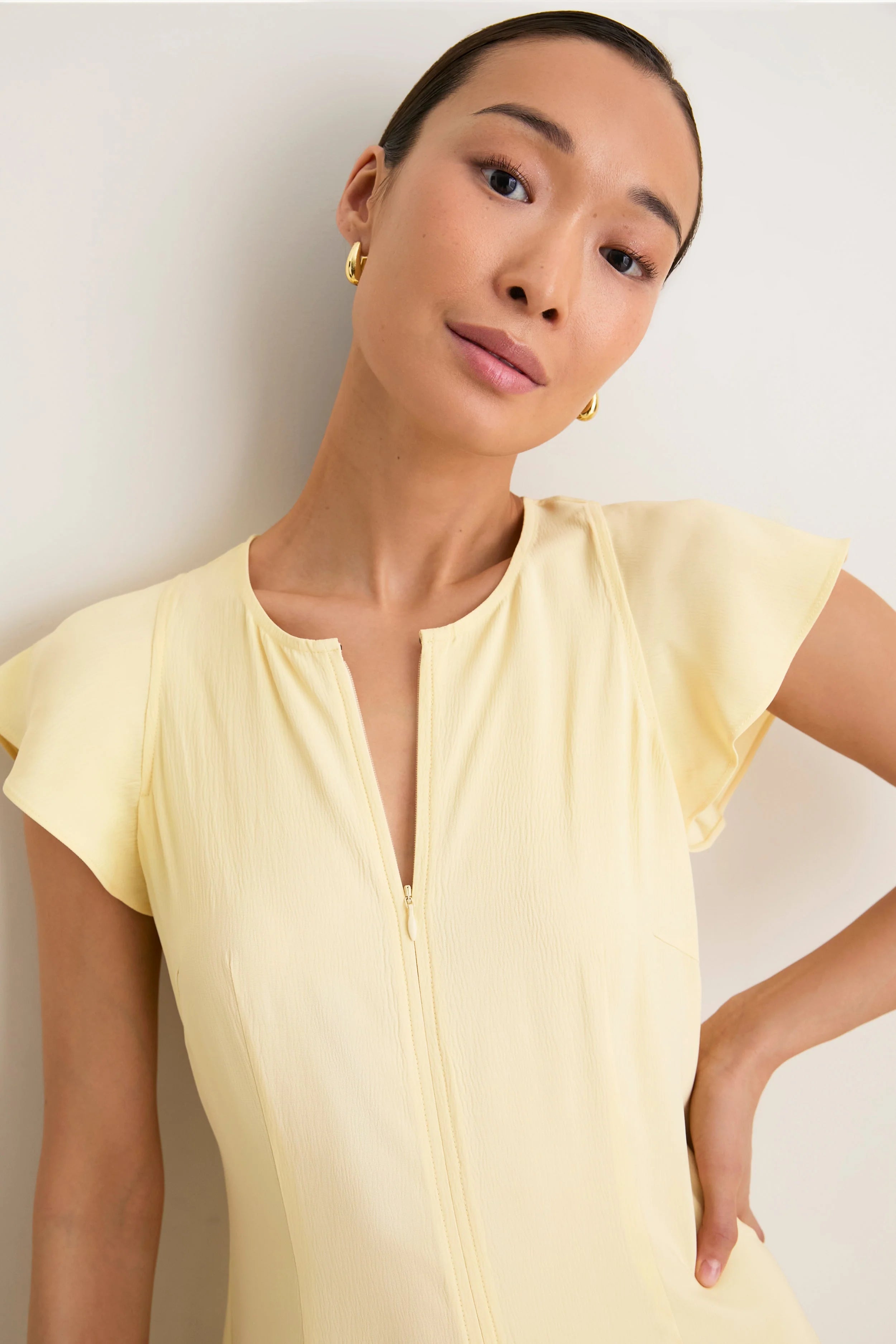 Double Cream Gisa Zip Dress