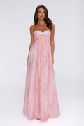 Twilight Spell Strapless Maxi Dress Floral