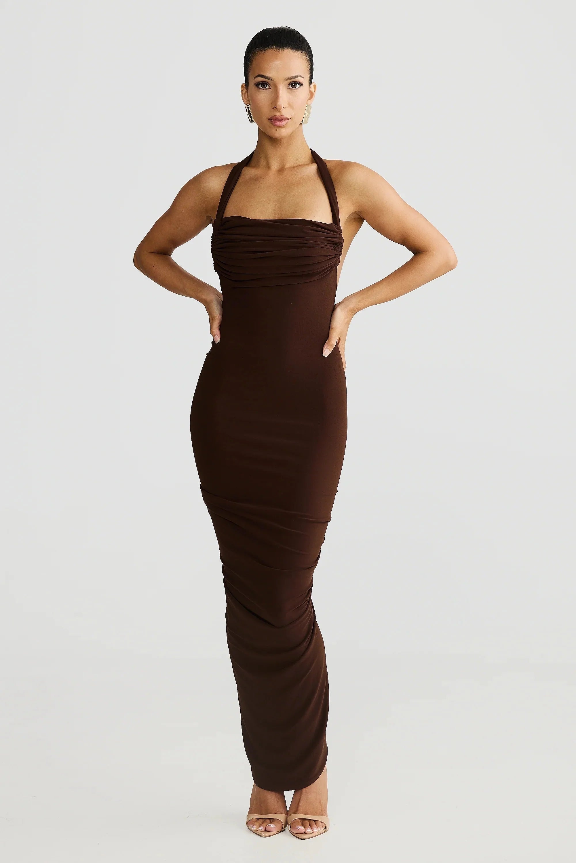 Chloe Dress - Espresso Brown