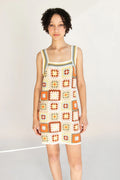 Crochet Granny Square Mini Dress